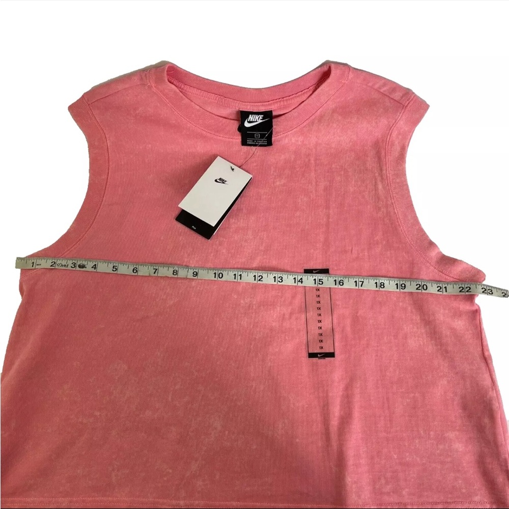 Nike Women's Tank Top Size 1X Pink Cropped White Washed Pink NWT Sweatshirt - Picture 8 of 10